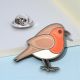 Red Breasted Robin Metal Enamelled Lapel Pin Badge