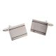 Rectangular Silver Brushed With Shiny Edged Cufflinks 