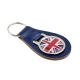 Union Jack Design Blue Bonded Leather Key Ring