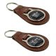 Contemporary Brown Bonded Leather Mr & Mrs Keyring Set