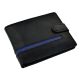 SPECIAL OFFER 30% OFF Black Leather Wallet with Blue Stripe Design