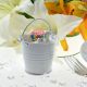 Small White Metal Favour Bucket