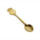 Gold Plated Crown Design Souvenir Spoon with Genuine Lucky Sixpence
