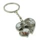 Bespoke Two Heart Rhodium Plated recessed Keyring