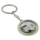 Bespoke Photo Rhodium Plated Double Sided Spinning Round Keyring