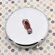 Red Flip Flop Design Handbag Mirror (engravable)