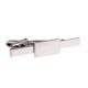 Rhodium Plated Rectangle Tie Clip with Plate for Bespoke Doming or engraving