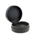 Round Black Leather Travel Cufflinks Case