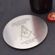 Personalised Engraved | Free Mason Masonic Symbol WITH or WITHOUT G Round Stainless Steel Coaster