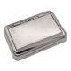1oz Tobacco Tin Hinged Lid With Paper Holder, Silver, 10 x 6.8 x 2.8cm (Engravable)