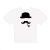 Bowler Hat Moustache and Pipe Design Mens White T Shirt