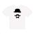 Bowler Hat Moustache and Bow Tie Design Mens White T Shirt
