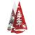 Bright Red Christmas Design Large Triple Tea Light Holder (DWC)