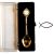 Crown Design Gold Plated Souvenir Spoon with White Religious Fish design motif
