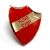 HUNG OVER Red Retro School Shield Pin Badge