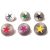 Silver Round Coloured Star Lapel Pin Badges