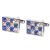 Clear & Blue Crystals Rectangular Classic Cufflinks