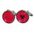 Round Red Wedding Tux Cufflinks
