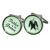 Round Green Wedding Tux Cufflinks