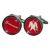 Round Burgundy Wedding Tux Cufflinks