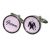 Round Pink Wedding Tux Cufflinks