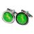 Green Round Horse equestrian Cufflinks