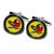 Round Yellow Parrot Bird Cufflinks