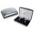 Black Swarovski Pearl Cufflinks in Engravable Chrome Box