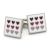 Premium quality, Square Enamel Cufflinks with Love Hearts