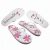 Honeymoon Flip Flops Ladies White & Pink Floral Design