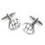 Silver Coloured Gear Stick Cufflinks