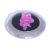 Contemporary Black & Pink Orchid Ladies Round Handbag Mirror