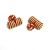Green & Red Stripe Barrel Style Silk Knot Cufflinks Unboxed