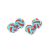 Red & Blue Silk Knot Cufflinks Unboxed