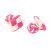 Hot Pink & Pink Square & Silk Knot Style Cufflinks Unboxed