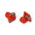 Red & Graphite Square & Silk Knot Style Cufflinks Unboxed
