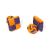 Orange & Blue Square & Silk Knot Style Cufflinks Unboxed