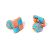 Blue & Pink Square & Silk Knot Style Cufflinks Unboxed