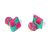 Pink & Blue Square & Silk Knot Style Cufflinks Unboxed