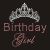 Rhinestone Crystal iron on T Shirt Design - Birthday Girl Pink with Crystal Crown
