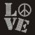 Rhinestone Crystal iron on T Shirt Design - Love Peace Sign