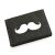 Moustache Design Black Canvas Wallet