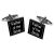 Boxed text Design Black Wedding Cufflinks