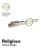 White Religious Fish Ichthus Tie Clip Slide (PSC152)