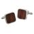 Rhodium Plated with Wooden insert design Cufflinks