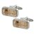 Rose Gold Fleur de Lis set into Rhodium Plated Cufflinks