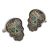 Coloured Skull Rhodium Plated Cufflinks