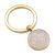 Gold Keyring with Polished Silver Lucky Sixpence (engravable)