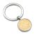 Silver Keyring with Polished Gold Lucky Sixpence (engravable)