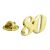 Gold Plated 80 Lapel Pin Badge with crystal decoration (AJTP23)
